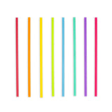Kikkerland Reusable Straws 8" Bright Rainbow Colours 24pk