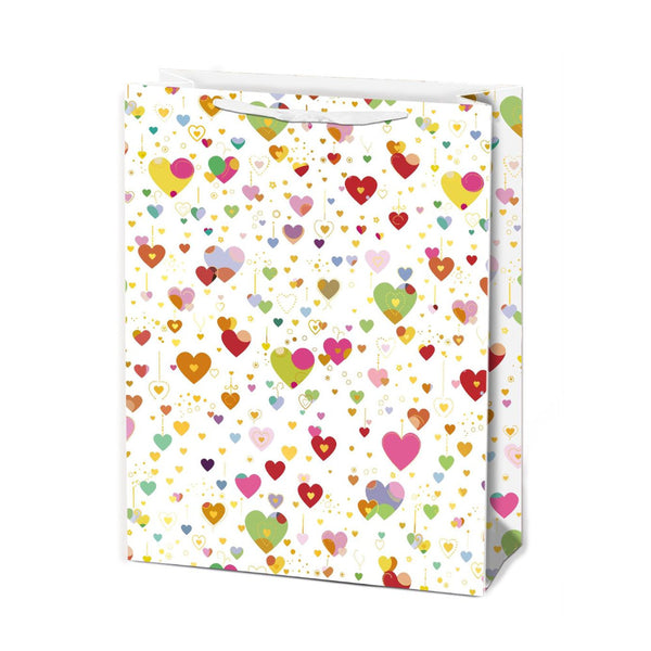 Paper Trendz Gift Bag, Medium - Mini Colourful Hearts