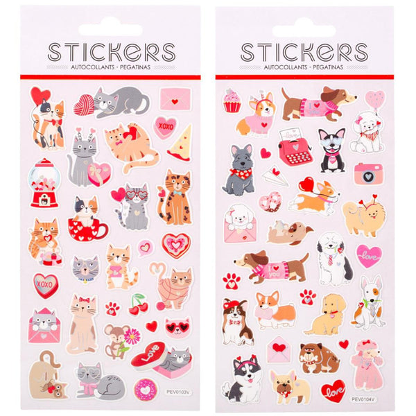 CTG From the Heart Valentines Pop-Up Stickers - Pets, Assorted