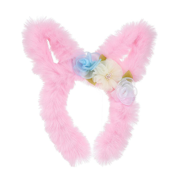 CTG Easter Plush & Floral Bunny Ear Headband, Assorted