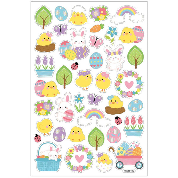 CTG Easter Treasures Foiled Pop-Up Stickers - Bunnies & Chicks, Assorted
