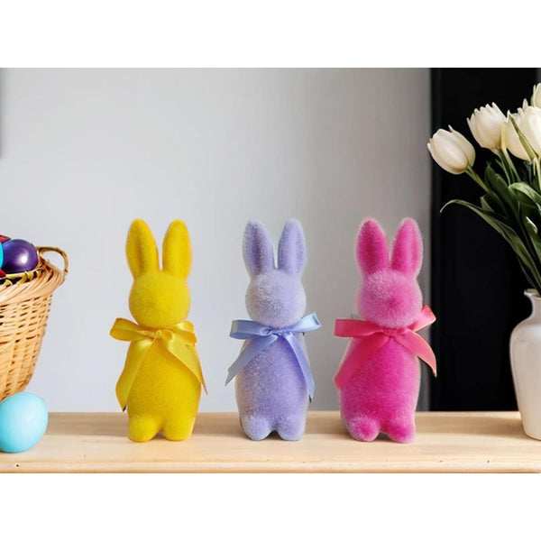 CTG Flocked Bunny 6" Easter Decoration - Assorted