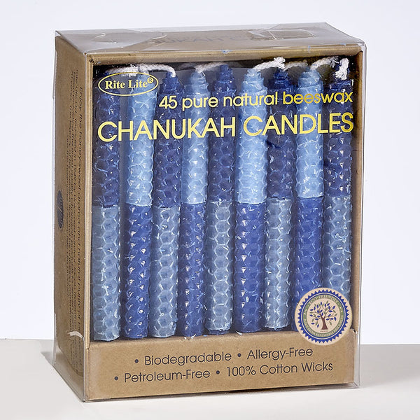 Rite Lite Chanukah Honeycomb Beeswax Candles 45pk Blue 2 Tone