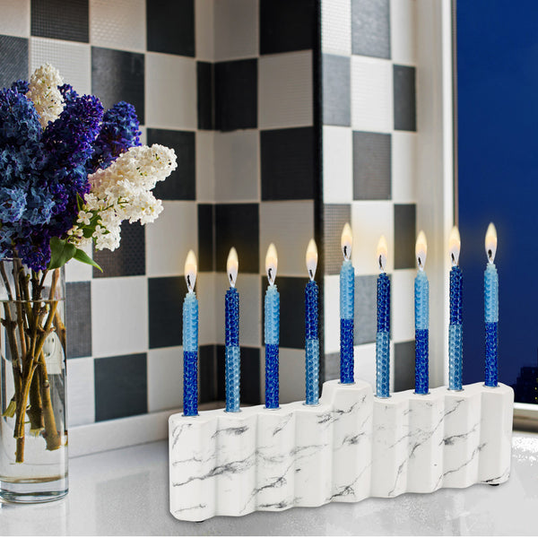 Rite Lite Chanukah Honeycomb Beeswax Candles 45pk Blue 2 Tone