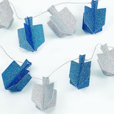 Rite Lite Chanukah 3D Glitter Garland 9ft Silver & Blue Dreidels