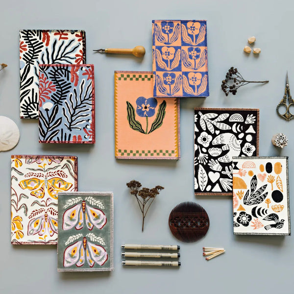 Danica Studio Cotton Cover Notebooks Set of 2 - Block Print, Entwine