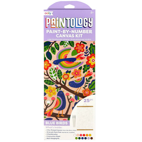 Ooly Paintology Paint-By-Number Canvas Kit - Blue Birds