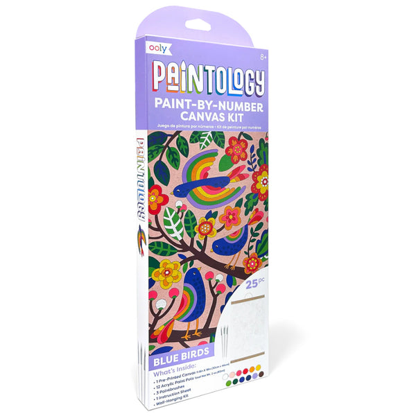 Ooly Paintology Paint-By-Number Canvas Kit - Blue Birds