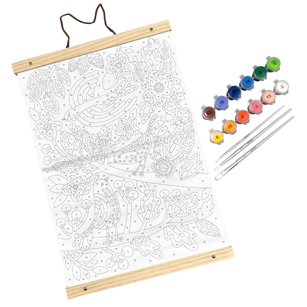 Ooly Paintology Paint-By-Number Canvas Kit - Blue Birds