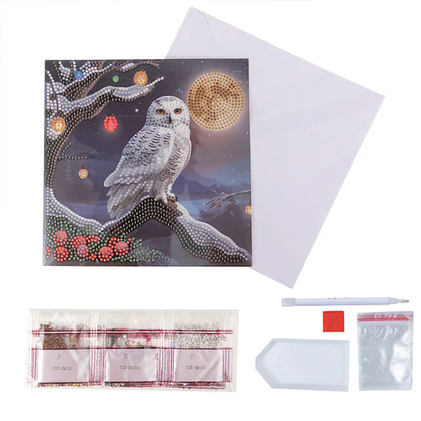 Craft Buddy DIY Crystal Art Card Kit - Frosted Owl