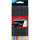 Faber-Castell Black Edition Coloured Pencils 12pk - Neon & Pastel