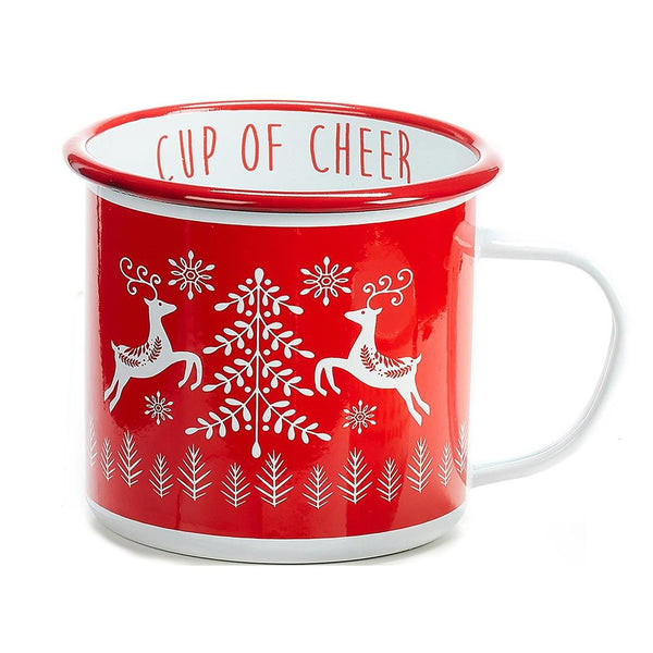 CTG GiftCraft Holiday Enamel Mug 18oz Cup of Cheer