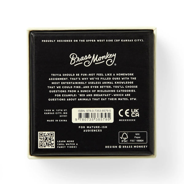 Brass Monkey Trivia Game - Useless Animal Trivia