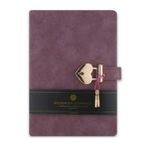 Victoria's Journals Soft-Touch Heart Lock Diary - Dusty Mauve