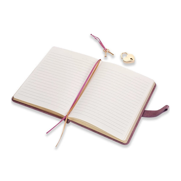 Victoria's Journals Soft-Touch Heart Lock Diary - Dusty Mauve