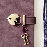 Victoria's Journals Soft-Touch Heart Lock Diary - Dusty Mauve