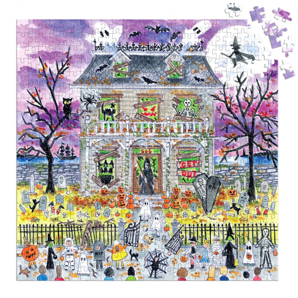 Galison 500pc Puzzle - Michael Storrings Glow-in-the-Dark Haunted House