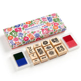 Galison Rubber Stamp Set - Blooming Cats