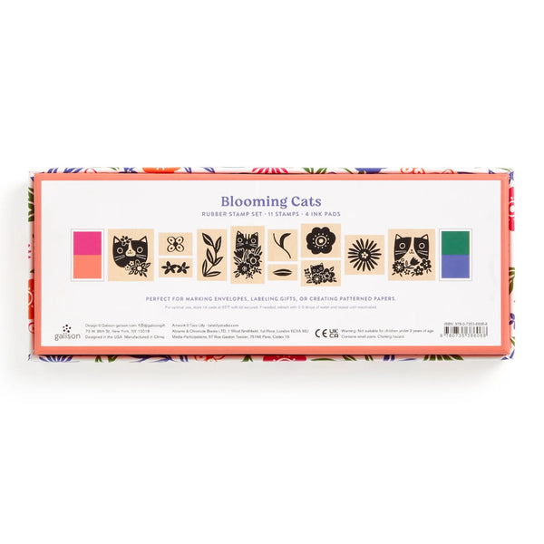Galison Rubber Stamp Set - Blooming Cats