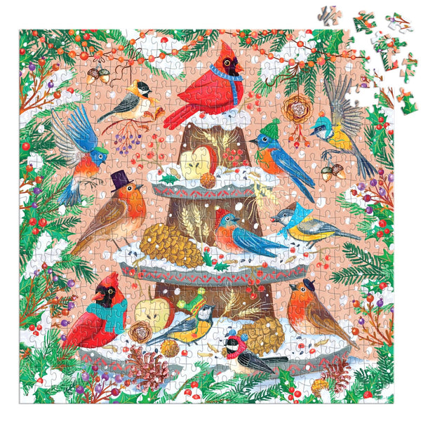 Galison 500pc Foil Puzzle - Festive Feathers
