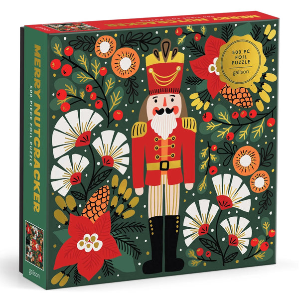 Galison 500pc Foil Puzzle - Merry Nutcracker
