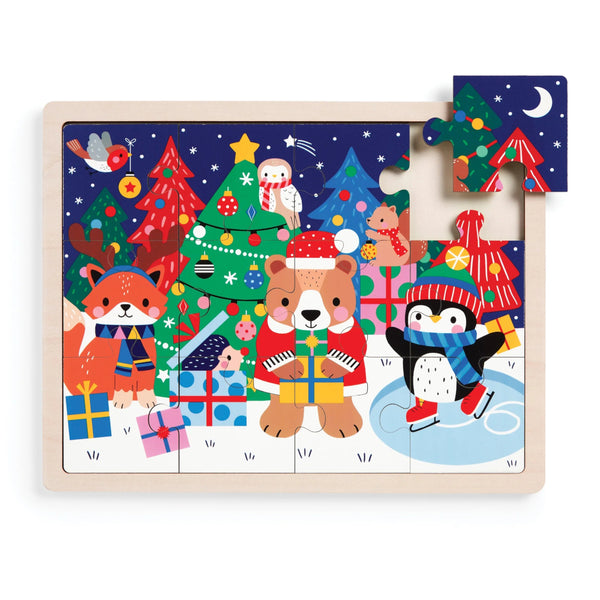 Mudpuppy 12pc Wooden Tray Puzzle - Festive Friends