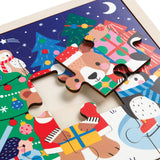 Mudpuppy 12pc Wooden Tray Puzzle - Festive Friends