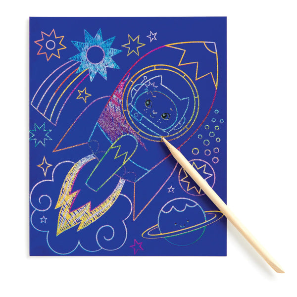 Mudpuppy Scratch Art Magic Kit - Galaxy