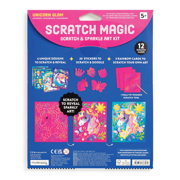 Mudpuppy Scratch Art Magic Kit - Unicorn Glam