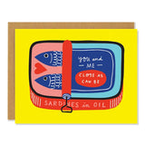 Badger & Burke Greeting Card - Close As Can Be Sardines