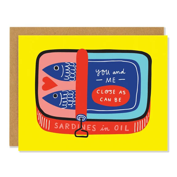 Badger & Burke Greeting Card - Close As Can Be Sardines