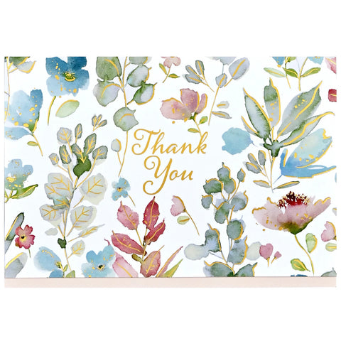Peter Pauper Press Thank You Notecards 14pk - Floral Watercolour