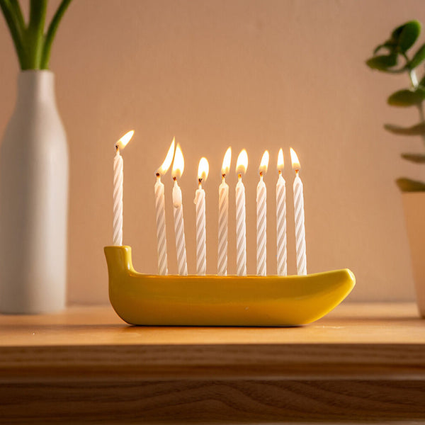 Kikkerland Banorah Mini Ceramic Menorah