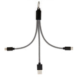 Kikkerland 3-in-1 Charging Cables Keyring