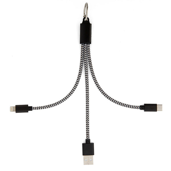 Kikkerland 3-in-1 Charging Cables Keyring
