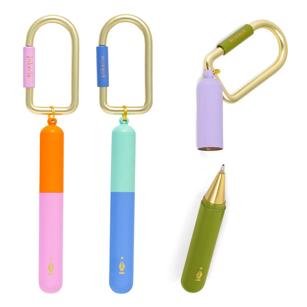 Kikkerland Inkerie On-The-Go Keychain Pen, Assorted