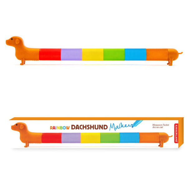 Kikkerland Rainbow Dachshund Markers Set