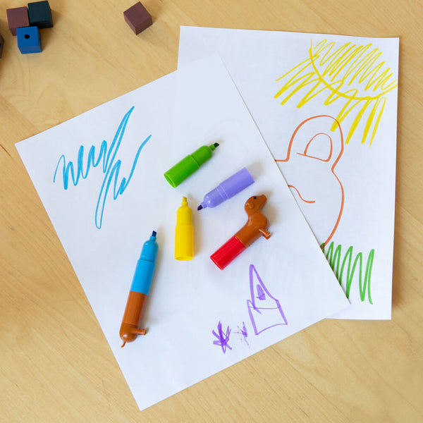 Kikkerland Rainbow Dachshund Markers Set