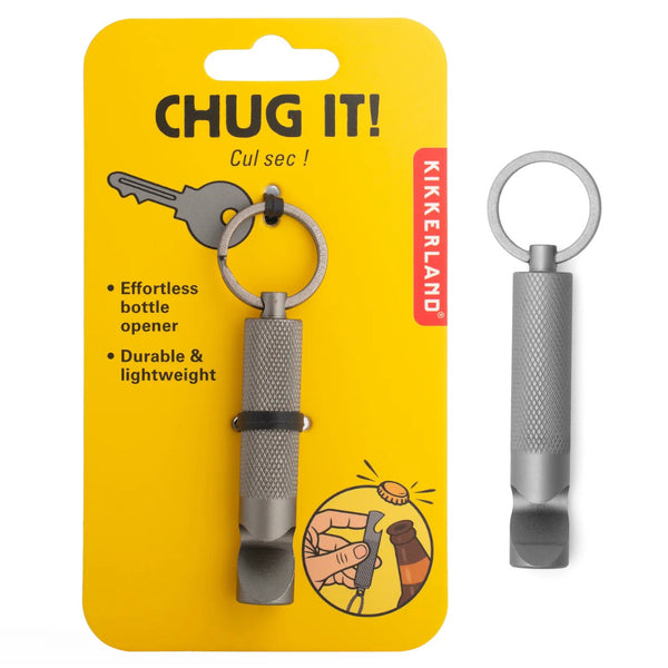 Kikkerland Chug It! Bottle Opener Keychain