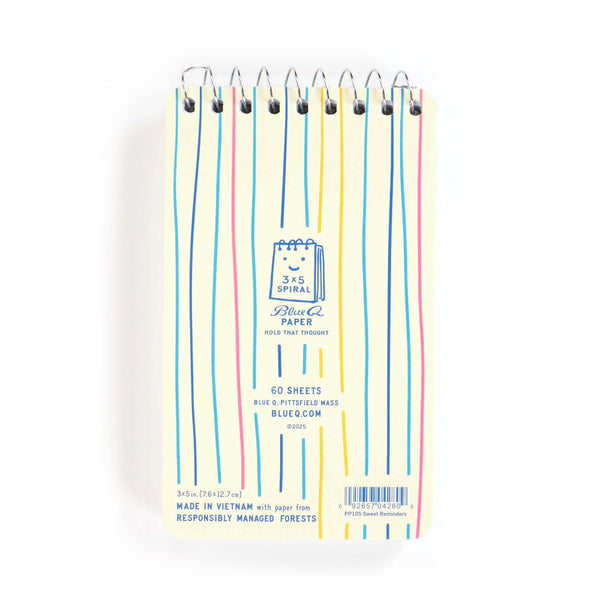 Blue Q Blank 3" x 5" Top-Coil Notebook - Sweet Little Reminders For My Stupid Husband