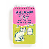 Blue Q Blank 3" x 5" Top-Coil Notebook - Deep Thoughts For My Cat