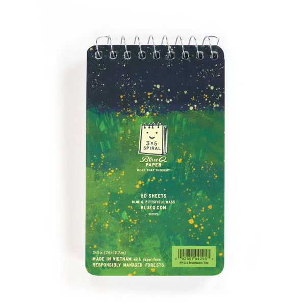 Blue Q Blank 3" x 5" Top-Coil Notebook - Notes From My Mushroom Trip