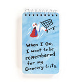 Blue Q Blank 3" x 5" Top-Coil Notebook - Remembered For My Grocery Lists