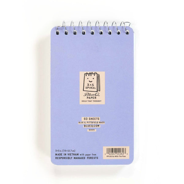 Blue Q Blank 3" x 5" Top-Coil Notebook - I Love To Go With The Flow
