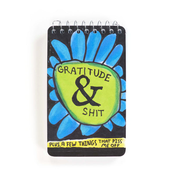Blue Q Blank 3" x 5" Top-Coil Notebook - Gratitude & Shit