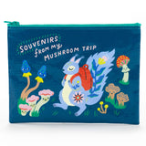 Blue Q Recycled Zipper Pouch - Souvenirs From My Mushroom Trip