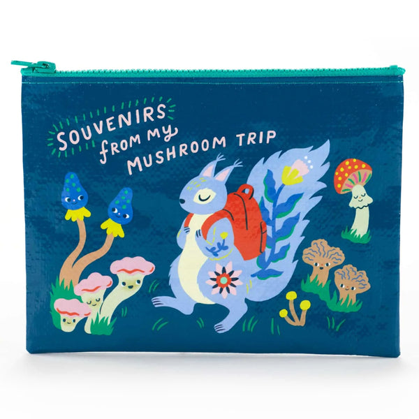 Blue Q Recycled Zipper Pouch - Souvenirs From My Mushroom Trip