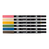 Tombow Dual Brush Pen Set 6pk Manga Flowers