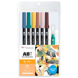 Tombow Dual Brush Pen Set 6pk Manga Bird