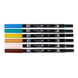 Tombow Dual Brush Pen Set 6pk Manga Bird